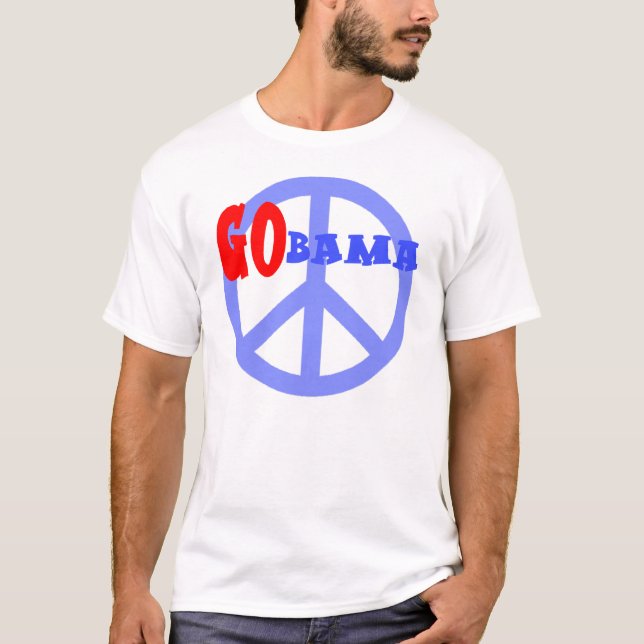 GOBAMA with Peace Sign Obama 2008 T-Shirt (Front)