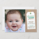 Gobble Baby Up Birth Announcement Teal at Zazzle