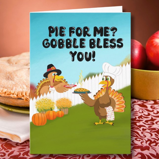 Gobble Bless You Funny Turkey's Thanksgiving Card (Creator Uploaded)