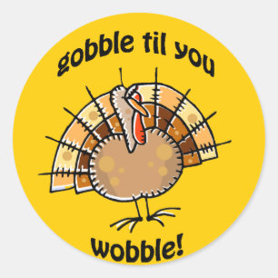 gobble classic round sticker