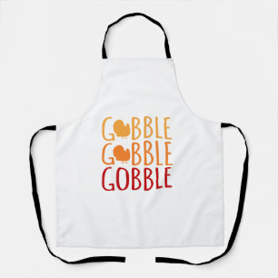 Gobble Funny Thanksgiving Turkey Family Men Women Apron