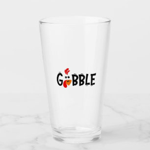 Gobble Funny Thanksgiving Turkey Feast Glass