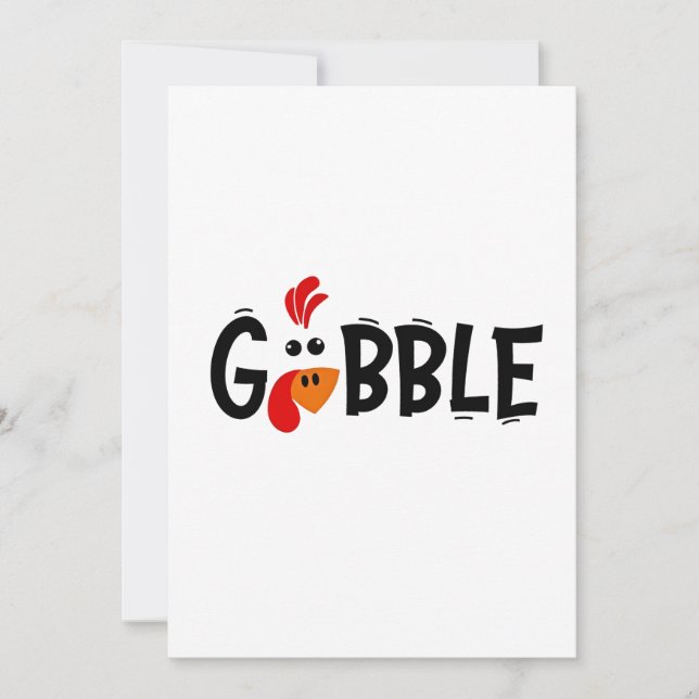 Gobble Funny Thanksgiving Turkey Feast  Holiday Card (Front)