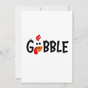 Gobble Funny Thanksgiving Turkey Feast Holiday Card