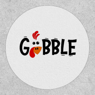 Gobble Funny Thanksgiving Turkey Feast Patch
