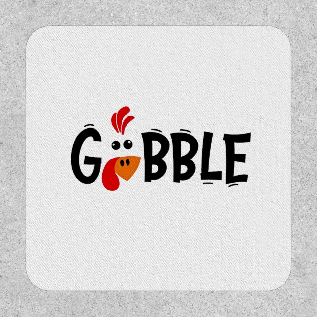 Gobble Funny Thanksgiving Turkey Feast  Patch (Front)