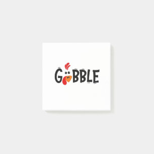 Gobble Funny Thanksgiving Turkey Feast Post-it Notes