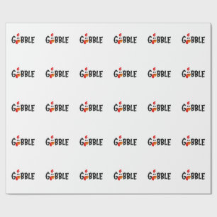 Gobble Funny Thanksgiving Turkey Feast Wrapping Paper
