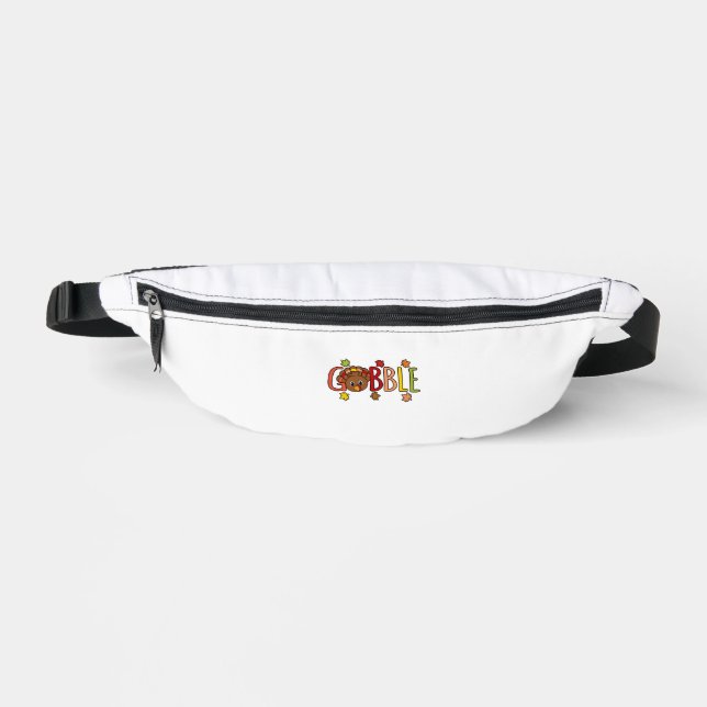 Gobble Funny Turkey Thanksgiving Family Men Women  Fanny Pack (Front)
