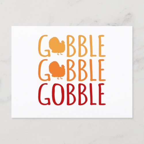 Gobble Funny Turkey Thanksgiving Family Men Women Postcard