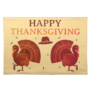 Gobble Gobble Cloth Placemat – Happy Thanksgiving