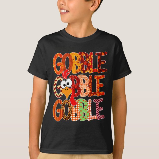 Gobble Gobble Funny Turkey Thanksgiving Women Girl T-Shirt (Front)