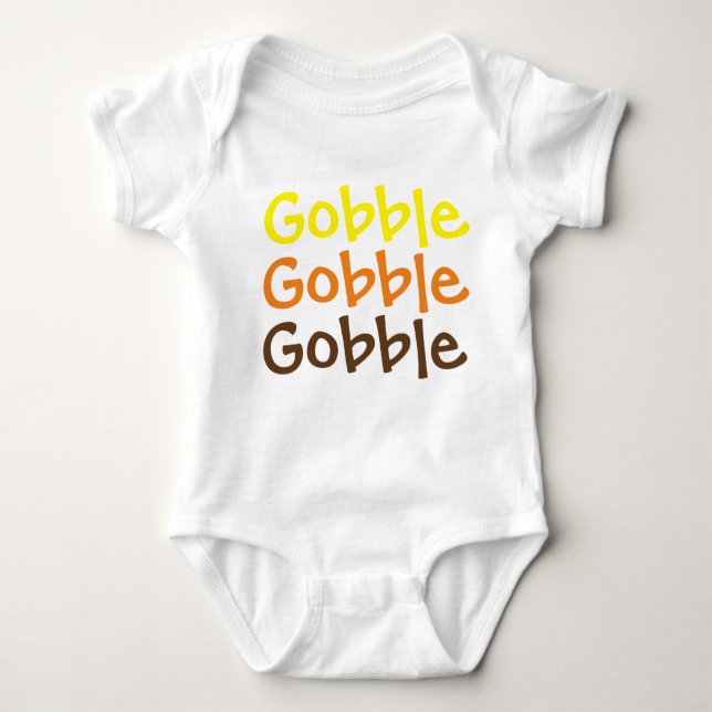 Gobble Gobble Gobble Baby Jersey Bodysuit (Front)