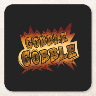 Gobble Gobble Graffiti Paper  Square Paper Coaster