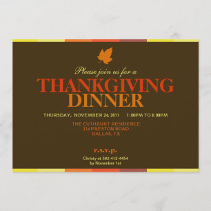 Gobble Gobble Multicolored Thanksgiving Invitation