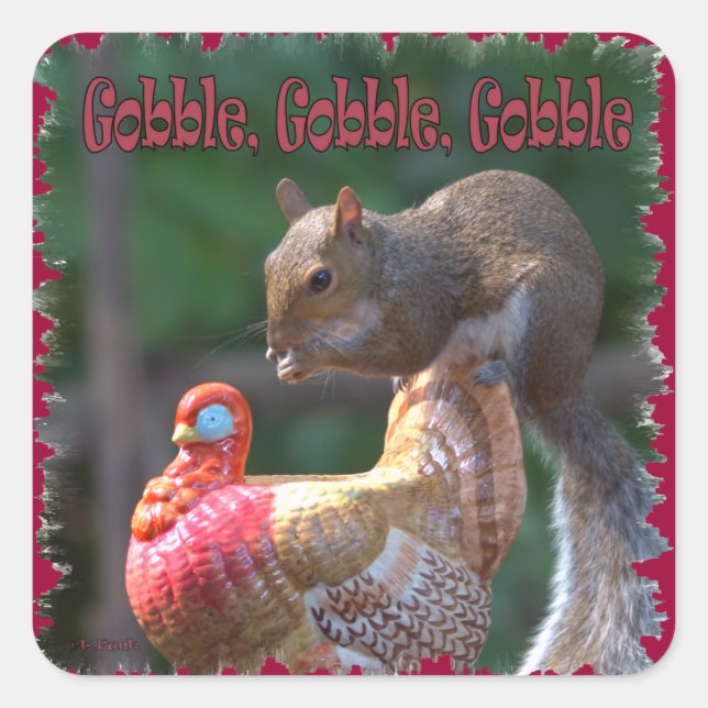 Gobble Gobble Square Sticker (Front)