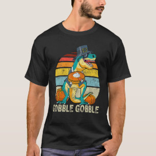 Gobble Gobble Thanksgiving Boys Dinosaur T Rex Kid T-Shirt