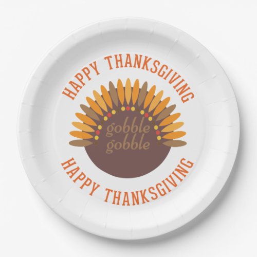 Gobble Gobble Thanksgiving Holiday Paper Plates