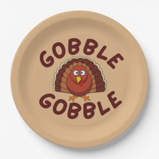 Gobble Gobble Thanksgiving Paper Plates