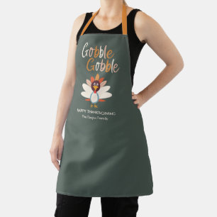 Gobble Gobble Thanksgiving Turkey Dinner Apron