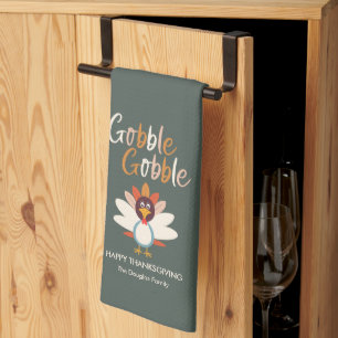 Gobble Gobble Thanksgiving Turkey Kitchen Towel