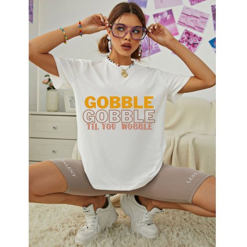 Gobble Gobble Til You Wobble Turkey T_Shirt