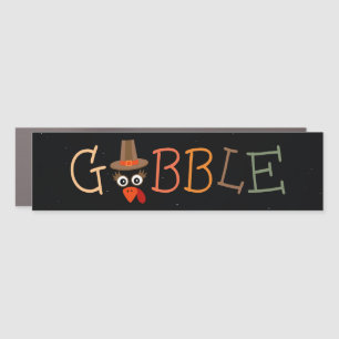 Gobble Gobble Till You Wobble Funny Thanksgiving Car Magnet