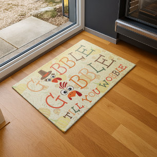 Gobble Gobble Till You Wobble Funny Thanksgiving Doormat