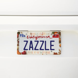 Gobble Gobble Till You Wobble Funny Thanksgiving License Plate Frame