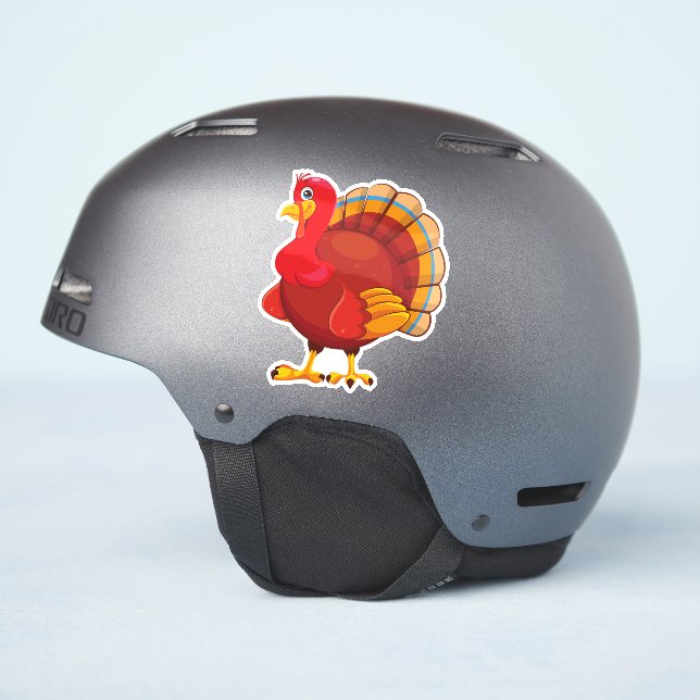 Gobble Gobble Till You Wobble Funny Thanksgiving Sticker (Helmet Side)