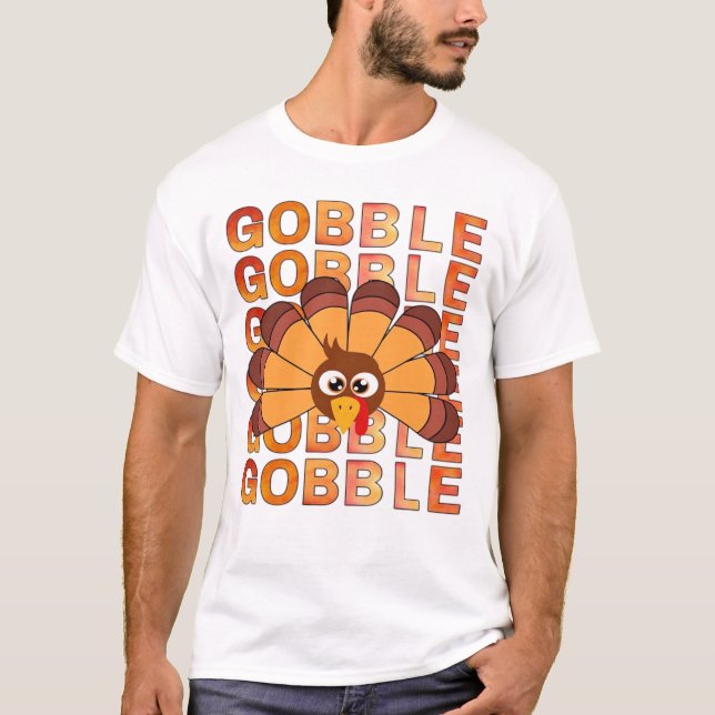 Gobble gobble turkey t-shirt, fall, autumn tee Ess (Front)