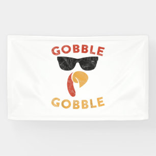Gobble Gobble Turkey Thanksgiving Day Gifts Vintag Banner