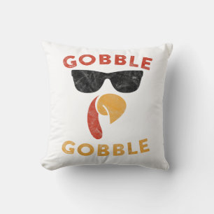 Gobble Gobble Turkey Thanksgiving Day Gifts Vintag Throw Pillow