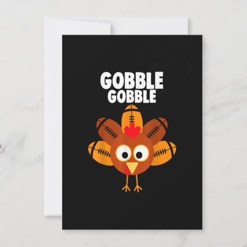 Gobble Gobble Turkey Thanksgiving Football Invitation