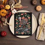 Gobble Gobble Turkey Thanksgiving Holiday Postcard<br><div class="desc">Original illustration of a turkey surrounded by pumpkins with hand-lettering "gobble gobble". Customize the back as desired.</div>