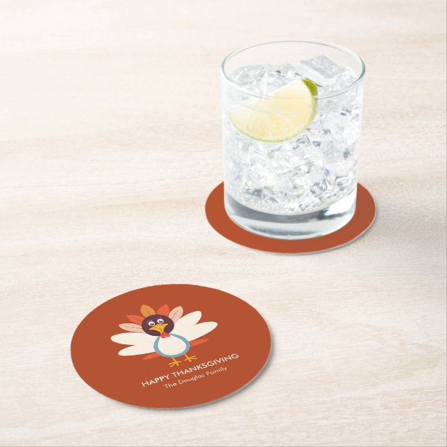 Gobble Gobble Turkey Thanksgiving Party Coasters (Insitu)