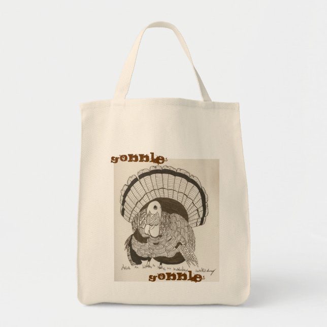 Gobble Gobble Turkey Tote Bag (Front)
