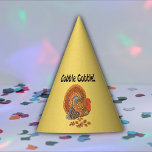 Gobble Male Turkey Autumn Colored Feathers Yellow Party Hat at Zazzle