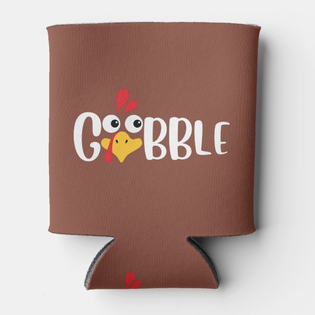 Gobble Thanksgiving Turkey Can Cooler (Front)