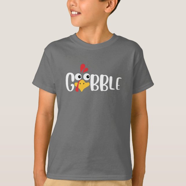 Gobble Thanksgiving Turkey T-Shirt (Front)