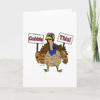 Gobble This Talking Turkey Holiday Card