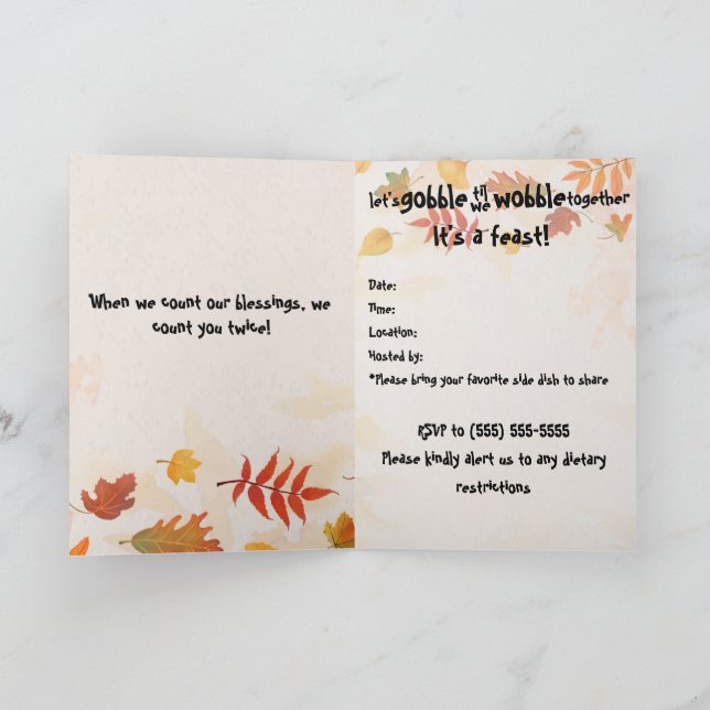 Gobble til we Wobble Invitation (Inside)