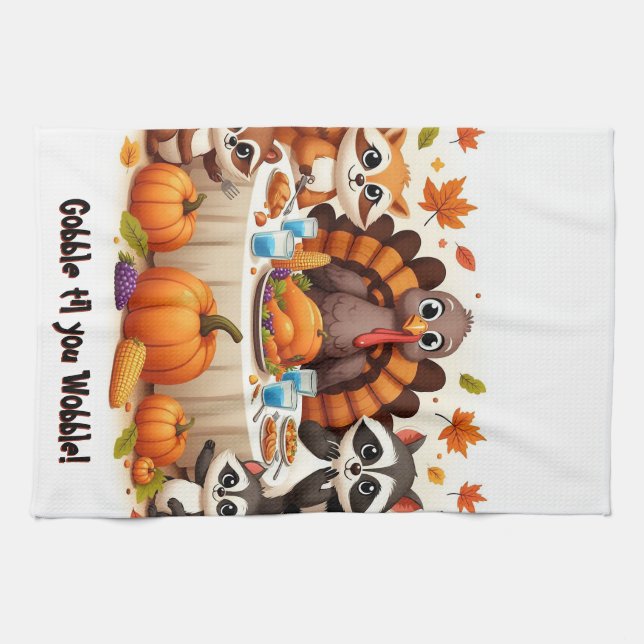Gobble til we Wobble Kitchen Towel (Horizontal)