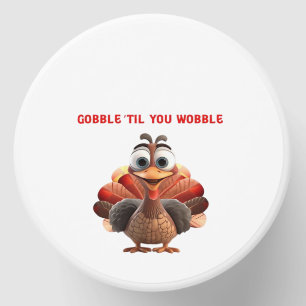 Gobble �Til You Wobble Funny Turkey Design Oversiz Mini Candle Favors