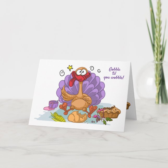 Gobble til you wobble! letterpress thank you card (Front)