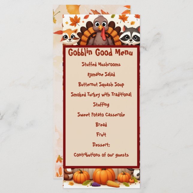 Gobble til you Wobble Menu (Front/Back)