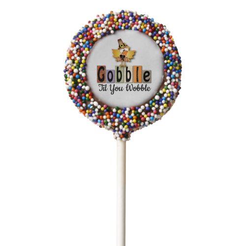 Gobble Til You Wobble Thanksgiving Turkey Chocolate Covered Oreo Pop