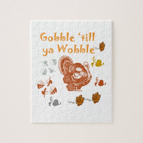 GOBBLE TILL YA WOBBLE PATTERN 2 JIGSAW PUZZLE