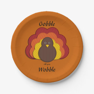 Gobble Till You Wobble! Happy Thanksgiving Paper Plates
