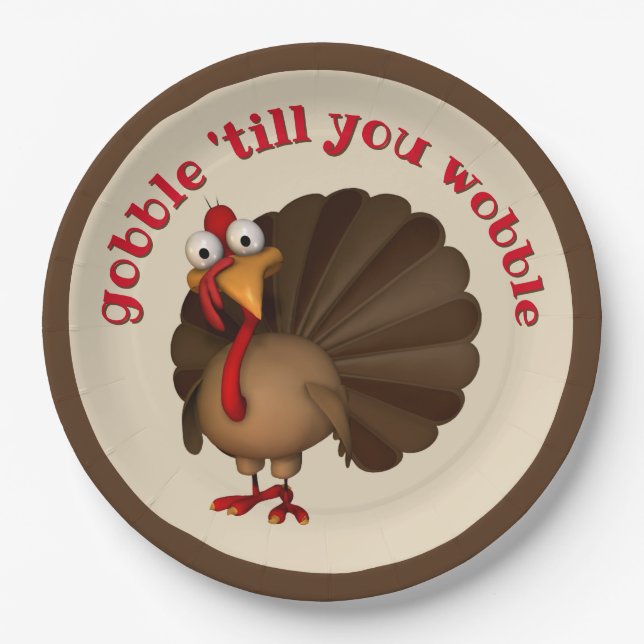 Gobble 'till you Wobble Paper Plates (Front)